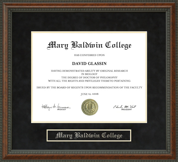 Mary Baldwin College (MBC) Diploma Frame