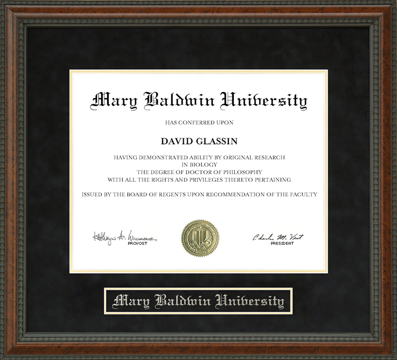 Mary Baldwin University Diploma Frame