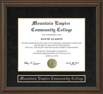 Mountain Empire Community College (MECC) Diploma Frame