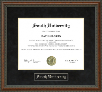 South University Diploma Frame
