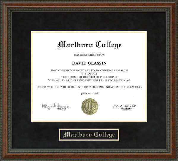 Marlboro College Diploma Frame