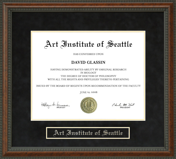 Art Institute of Seattle Diploma Frame