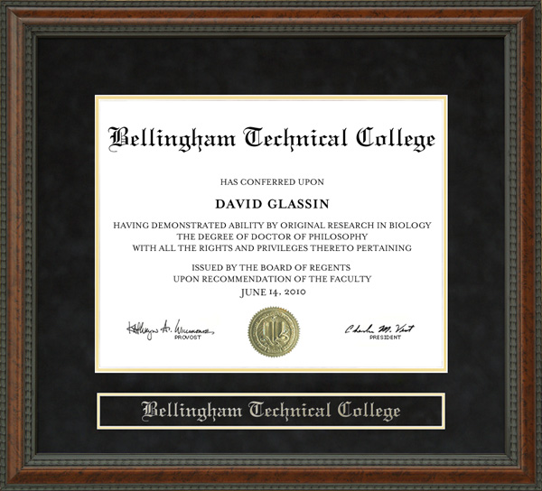 Bellingham Technical College Diploma Frame