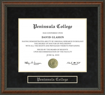 Peninsula College Diploma Frame