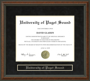 University of Puget Sound Diploma Frame