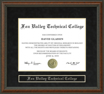 Fox Valley Technical College (FVTC) Diploma Frame