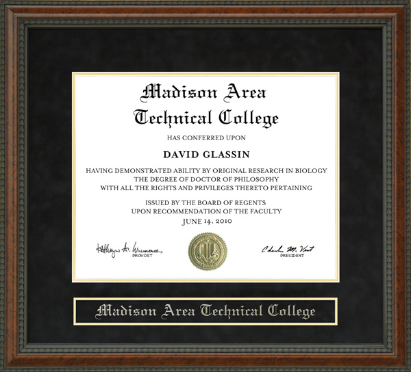 Madison Area Technical College Diploma Frame