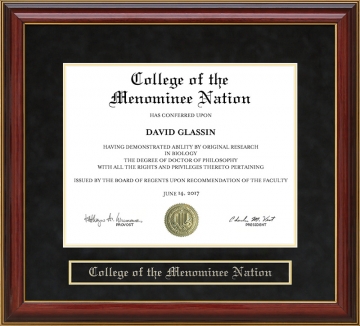 College of the Menominee Nation Mahogany Diploma Frame