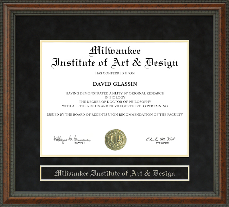 Milwaukee Institute of Art & Design Diploma Frame