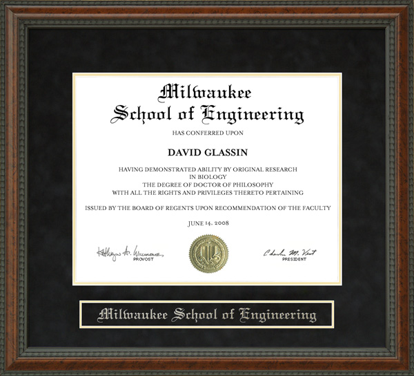 Milwaukee School of Engineering (MSOE) Diploma Frame