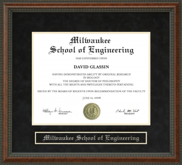 Milwaukee School of Engineering (MSOE) Diploma Frame
