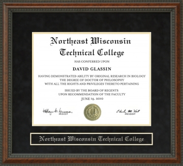 Northeast Wisconsin Technical College (NWTC) Diploma Frame