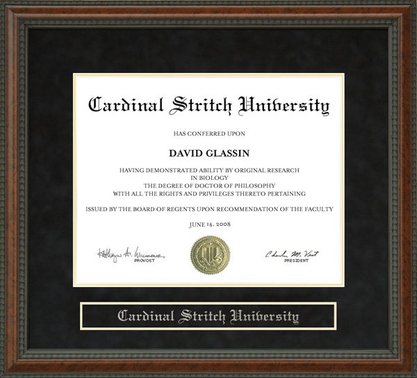 Cardinal Stritch University Diploma Frame
