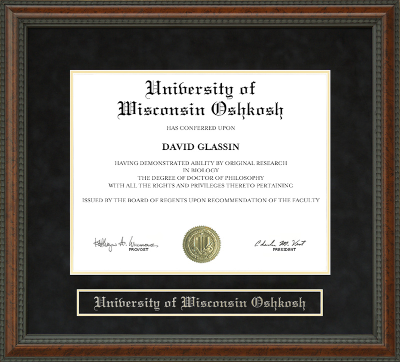 University of Wisconsin Oshkosh Diploma Frame