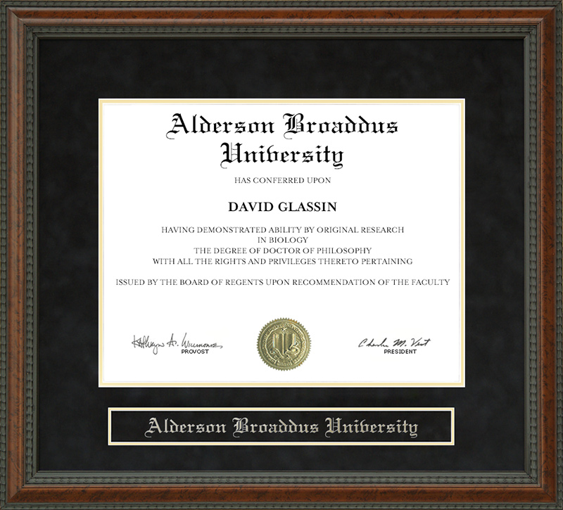 Alderson Broaddus University Diploma Frame