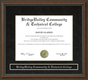 BridgeValley Community & Technical College Diploma Frame