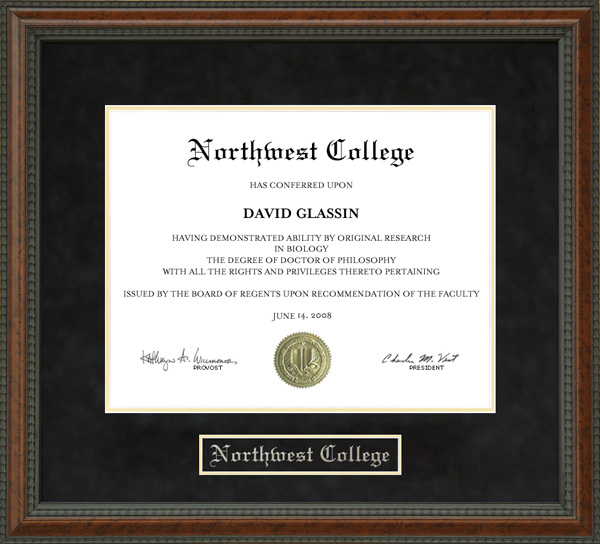 Northwest College (NWC) Diploma Frame