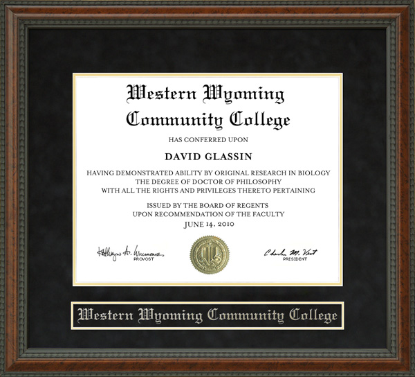 Western Wyoming Community College (WWCC) Diploma Frame